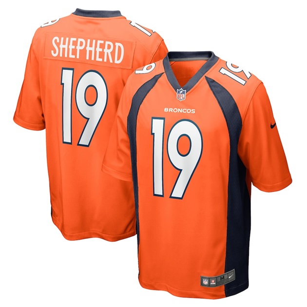 mens nike darrius shepherd orange denver broncos game player jersey
